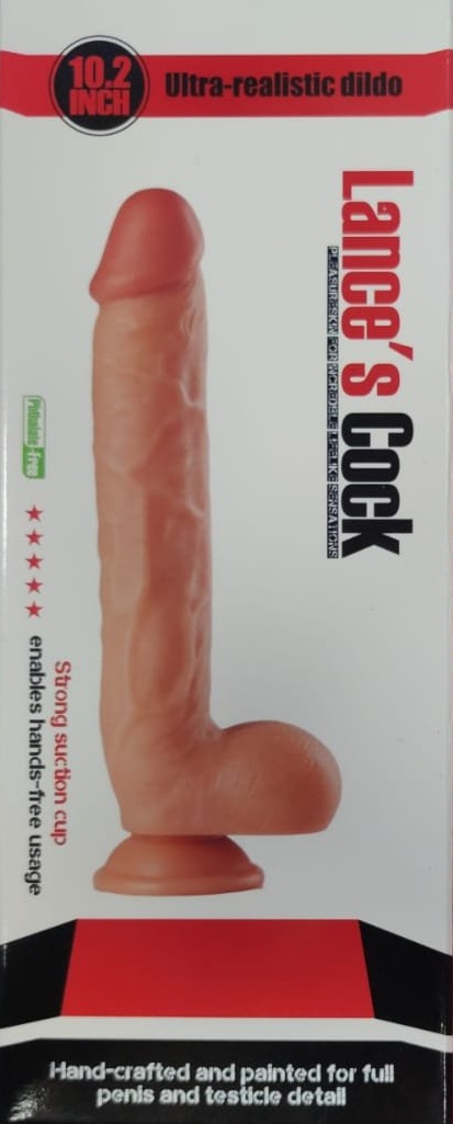 دیلدو  10.2 اینچ پشت چسب دار و کمربندی گرید یک Lance's Cock
